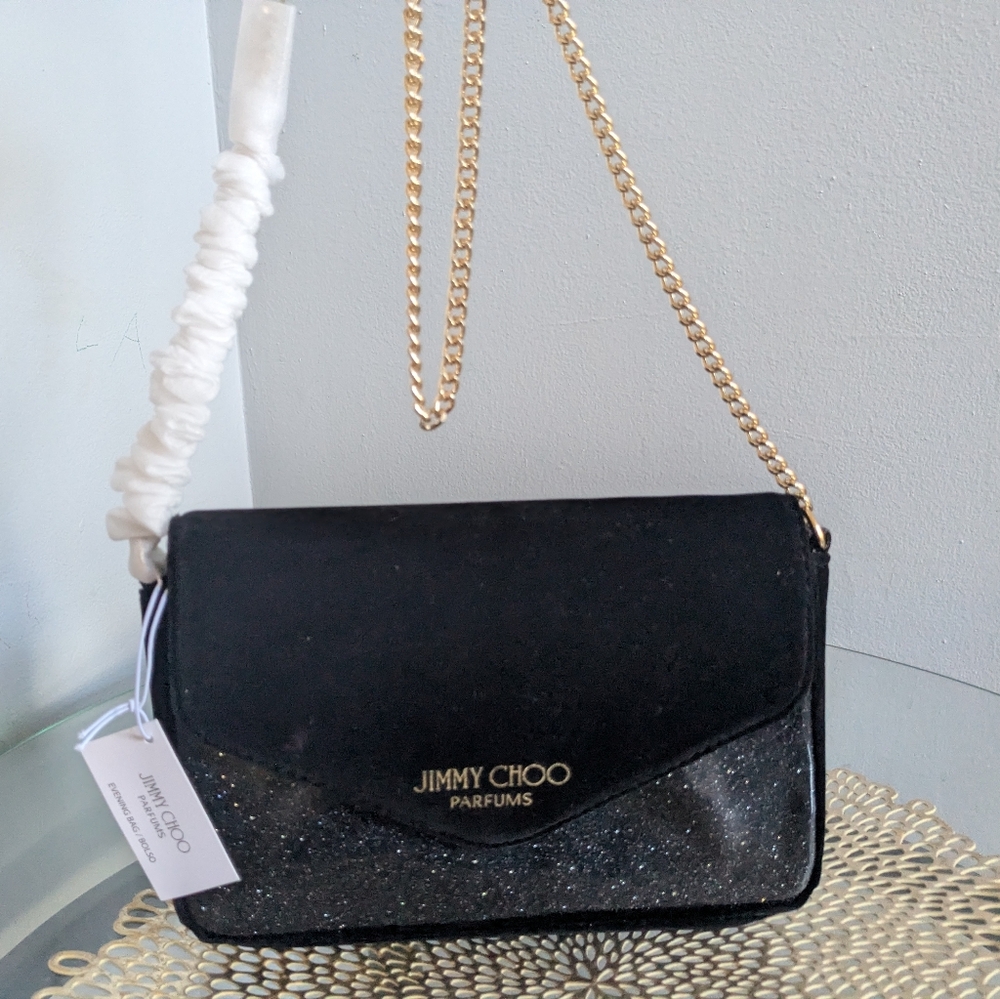 Jimmy Choo Black and Gold Crossbody Bag